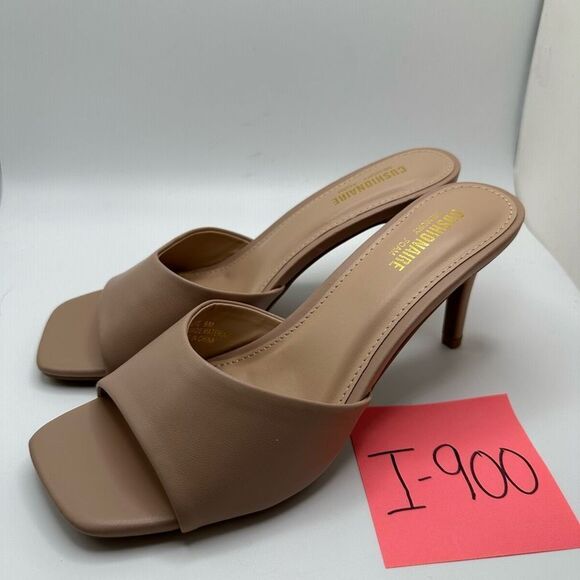 CUSHIONAIRE Women's One Band Dress Sandal +Memory Foam 6 NUDE - Picture 3 of 7